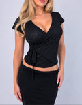 Vintage black wrap top