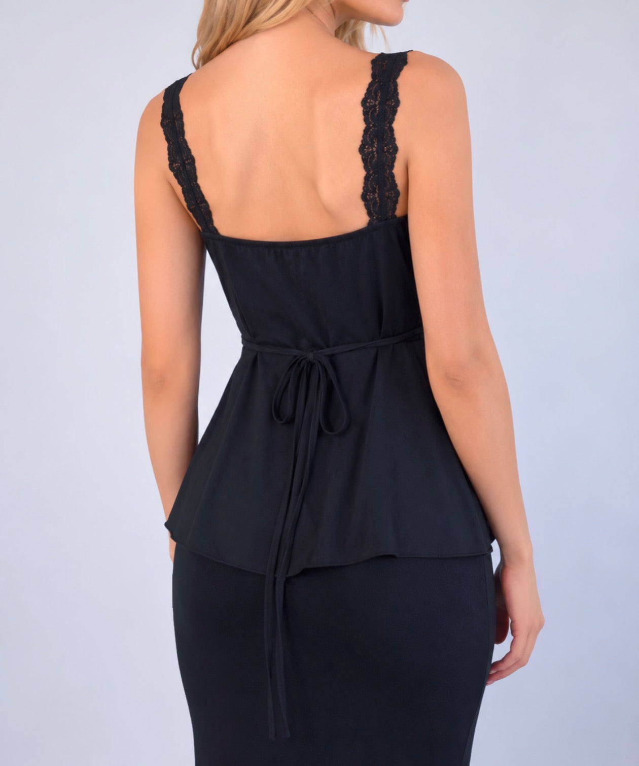 Vintage black lace vest top