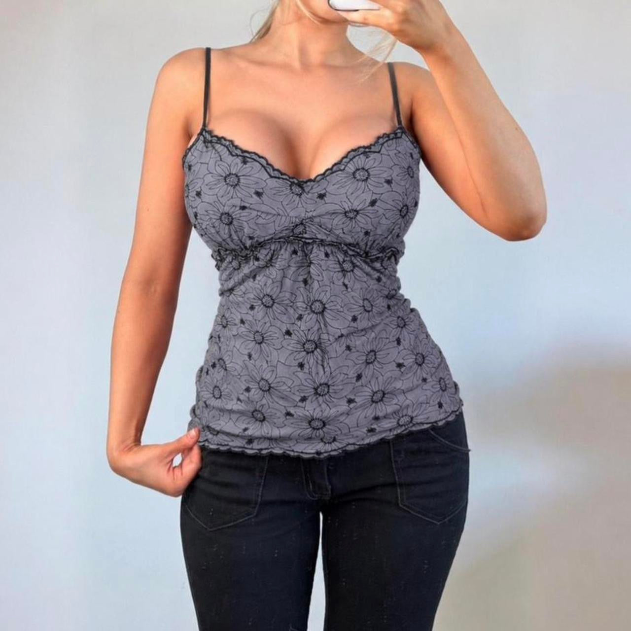 VINTAGE Morgan de toi purple floral cami top