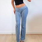 VINTAGE Juicy Couture blue velvet low rise flares