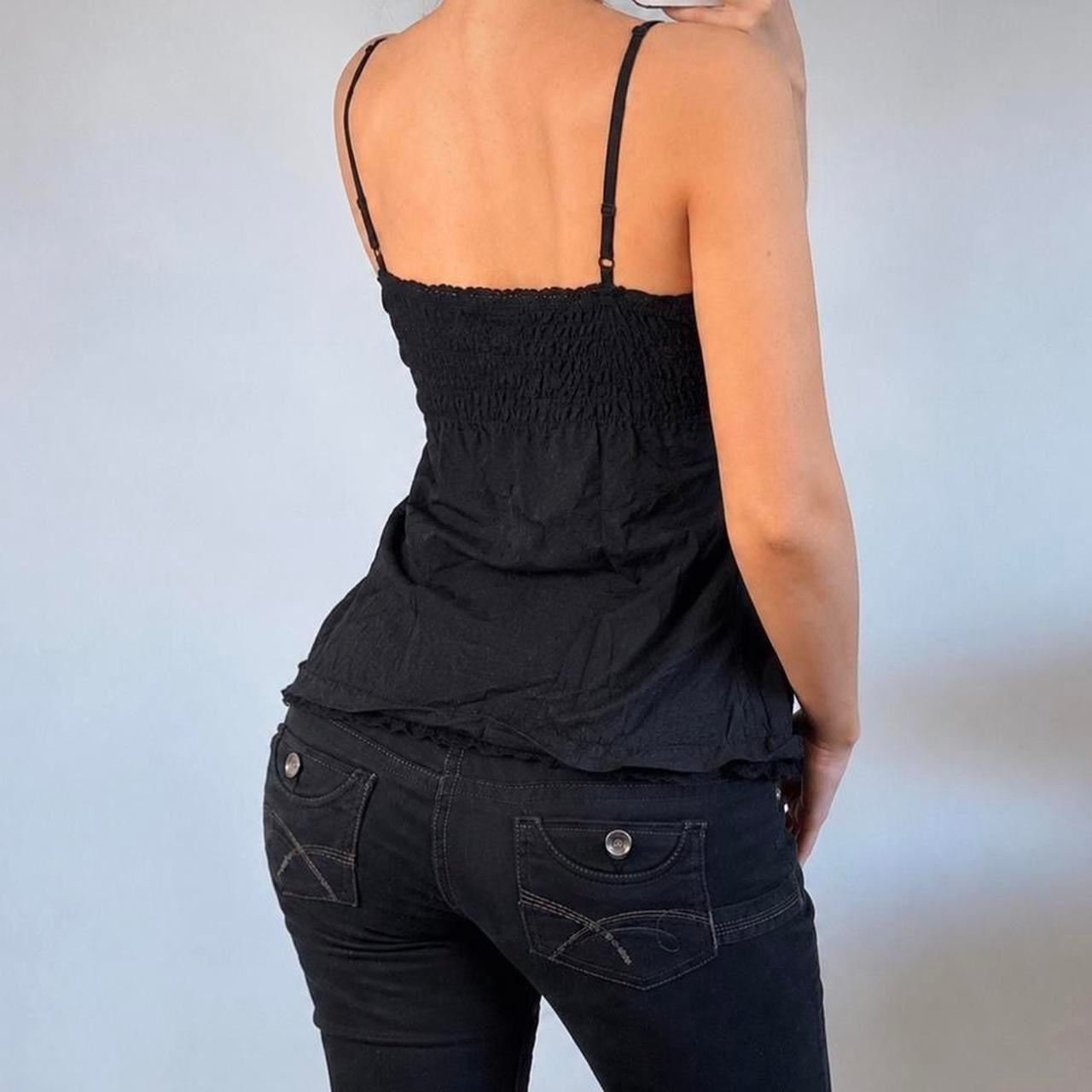 VINTAGE black cotton cami top