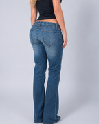 Vintage blue low rise denim jeans