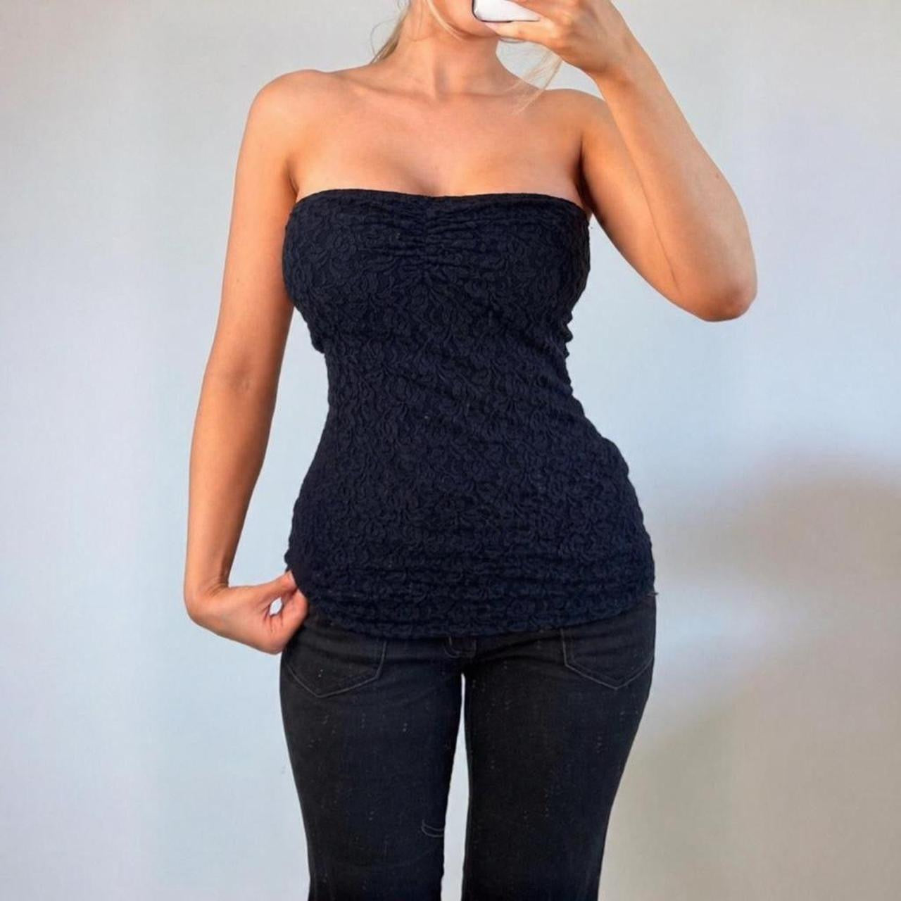 VINTAGE black lace top
