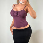 VINTAGE Purple ruched cami top