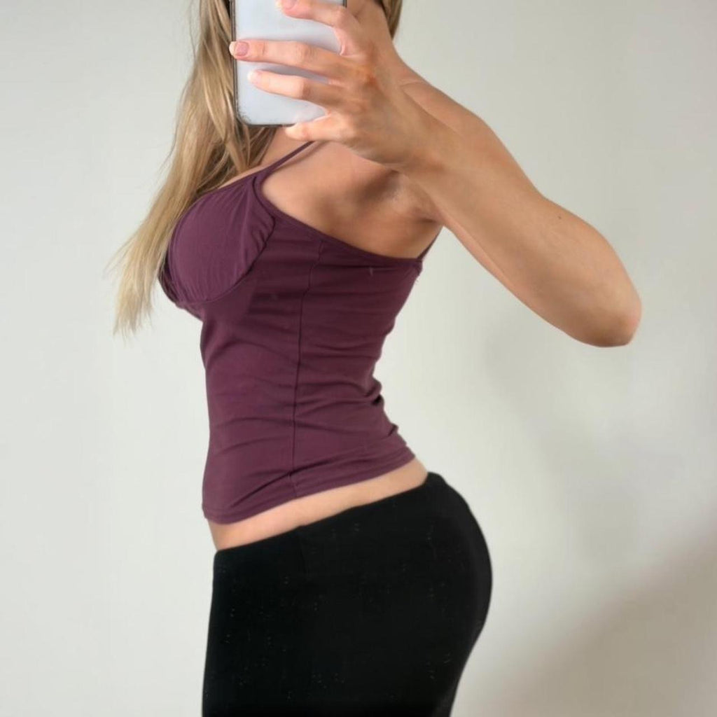 Purple ruched cami top