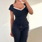 VINTAGE black blouse top
