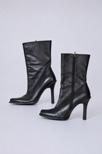Vintage black heeled boots