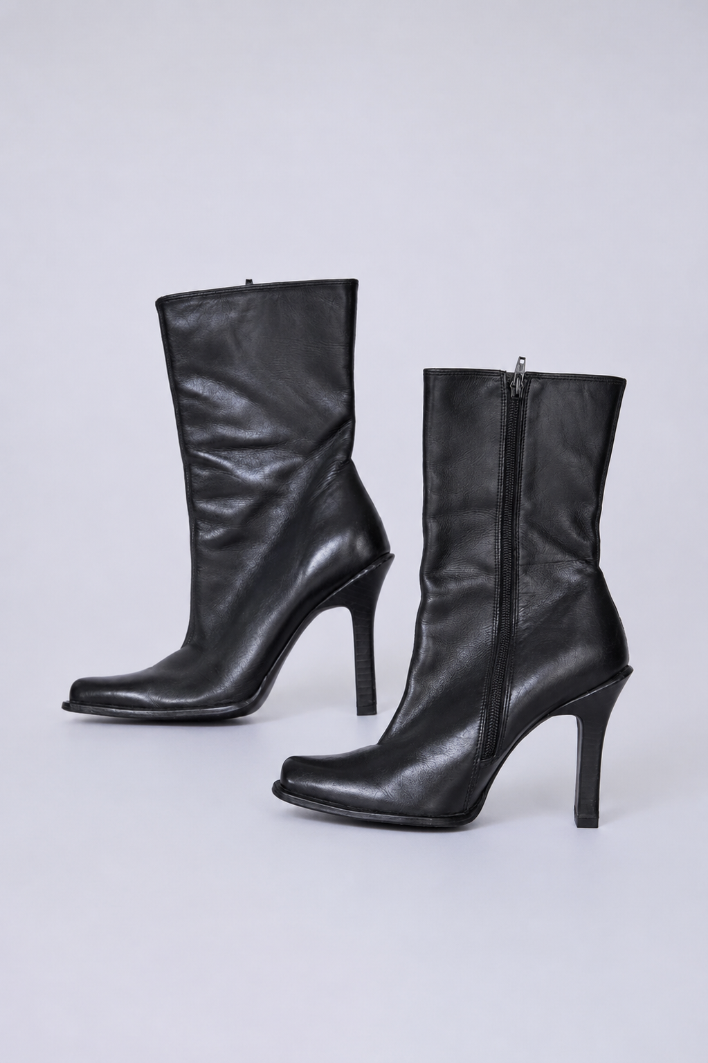 Vintage black heeled boots
