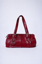 Vintage Worthington burgundy red faux leather handbag