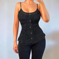VINTAGE black cotton cami top