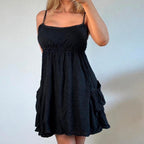 VINTAGE Black smock mini dress
