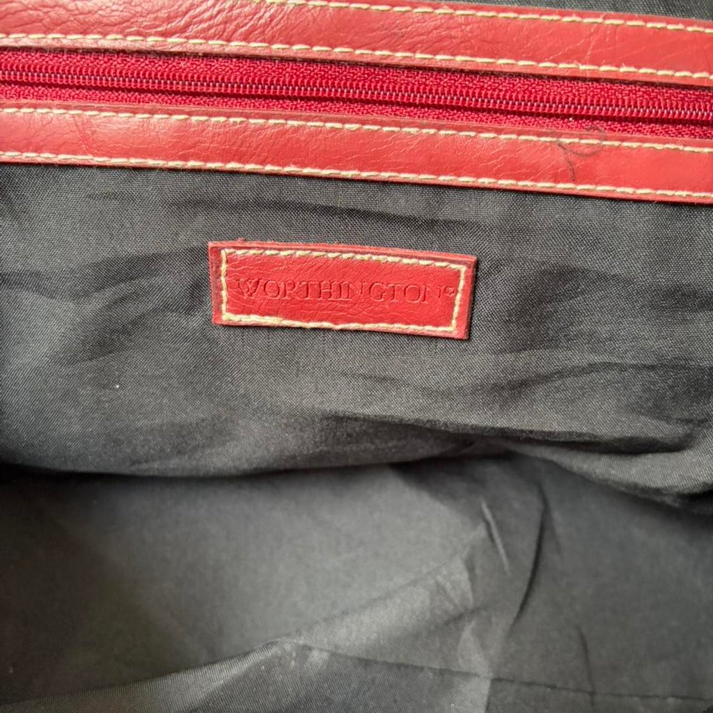 Worthington burgundy red faux leather handbag