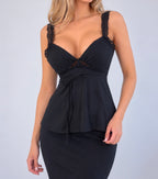 Vintage black lace vest top