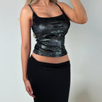 Black velvet cami top
