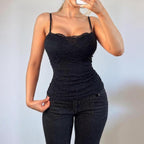Morgan black lace cami