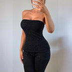 VINTAGE black lace top