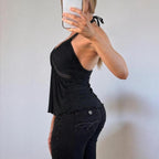 VINTAGE black halterneck top