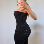 VINTAGE black lace top