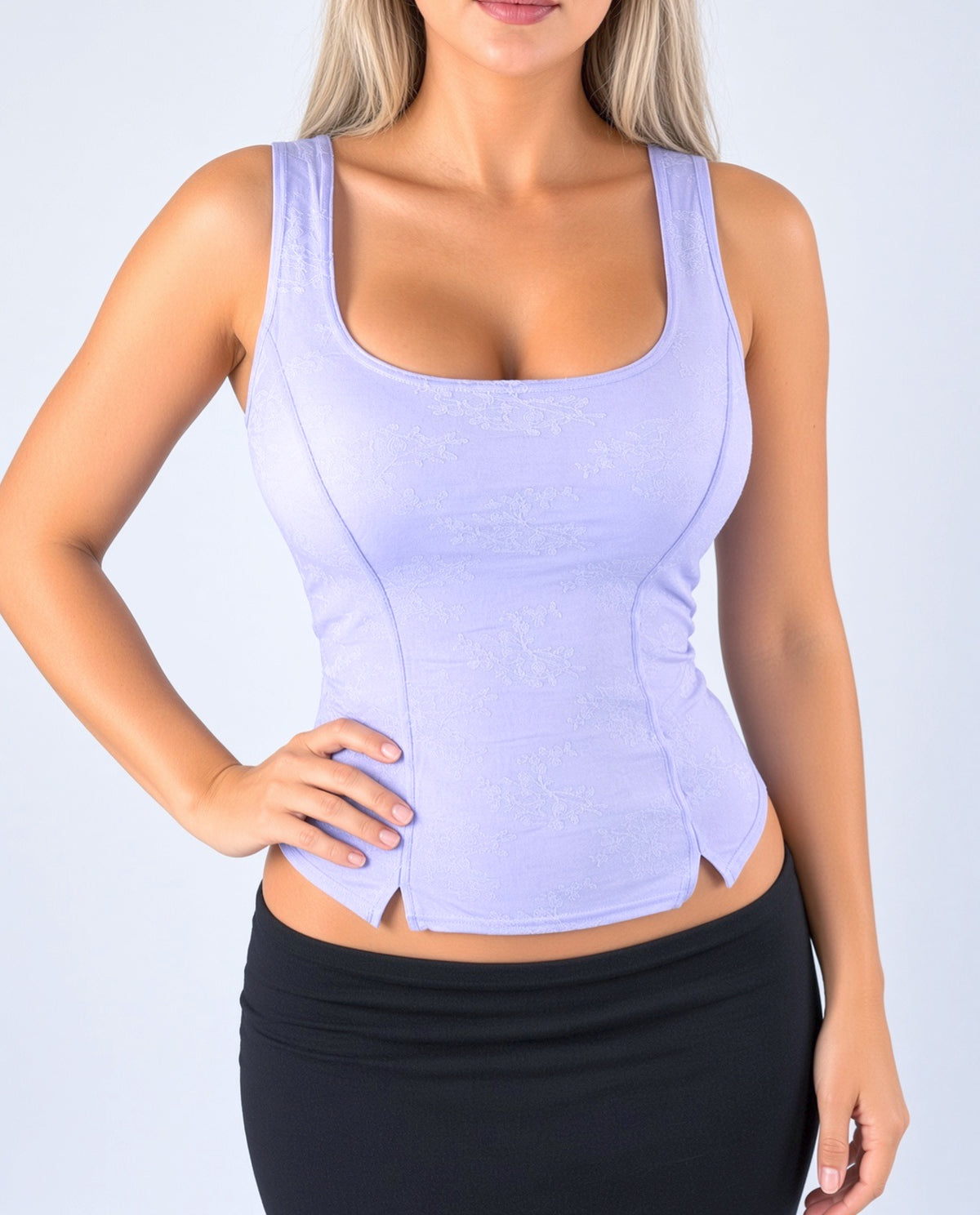 Vintage Lilac Corset Tank Top