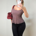 Worthington burgundy red faux leather handbag