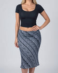 Vintage grey low rise midi skirt