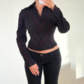 VINTAGE black & pink pinstripe shirt long sleeve top