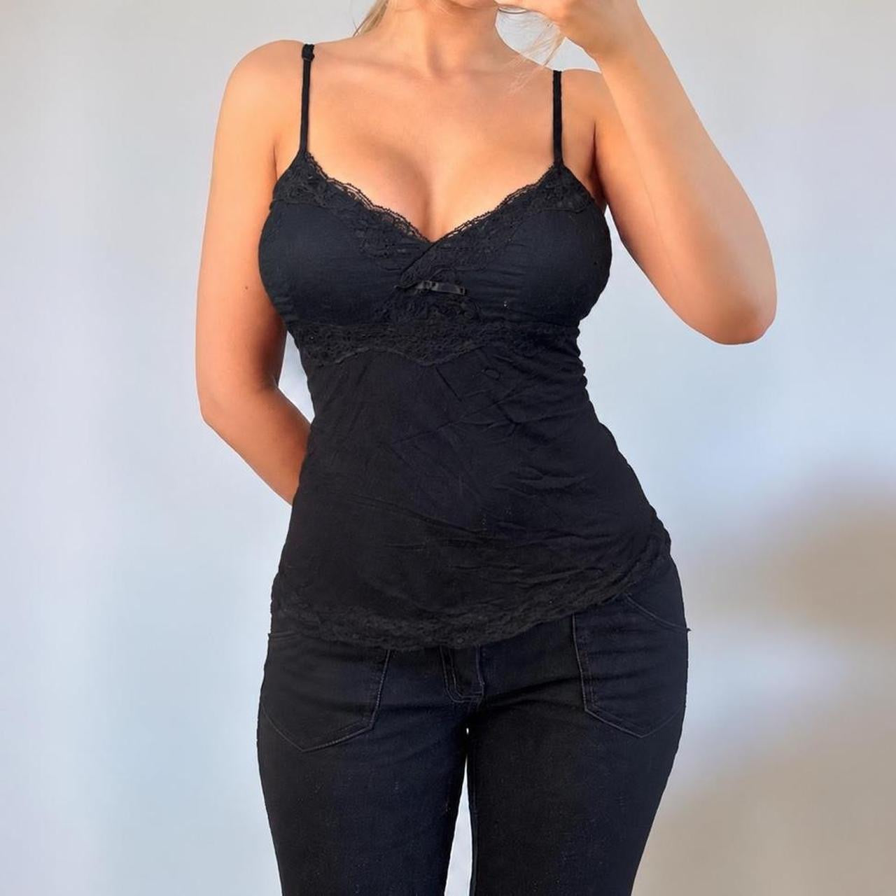 VINTAGE black lace cami