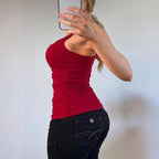 VINTAGE Red sequin cami top