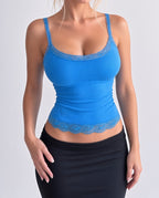 Vintage teal blue cami vest top