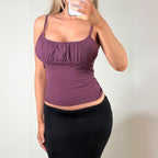 Purple ruched cami top