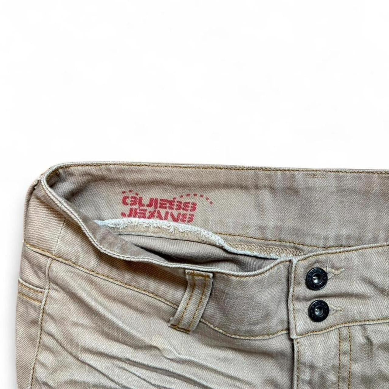 VINTAGE GUESS tan brown denim mini skirt