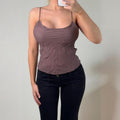 VINTAGE Purple 100% silk cami vest top