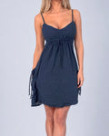 Vintage black cotton smock dress