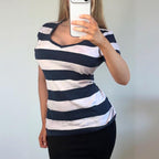 VINTAGE Tommy Hilfiger navy striped t shirt