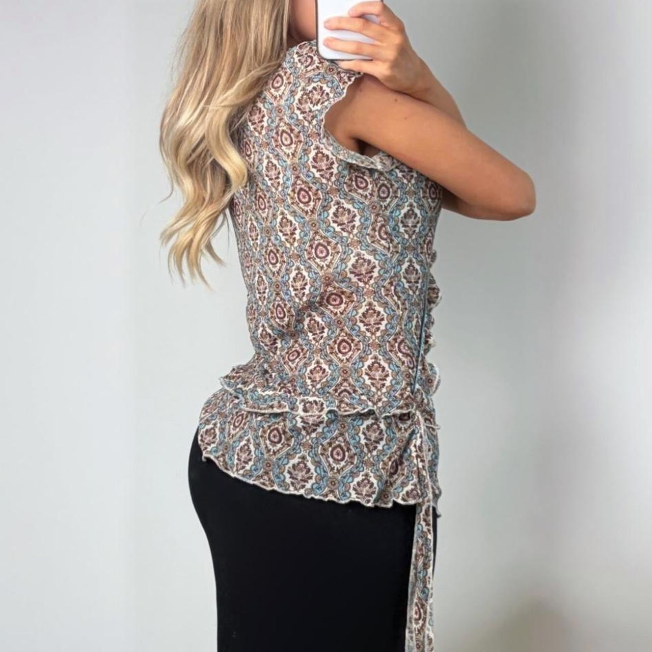 DKNY blue blouse top