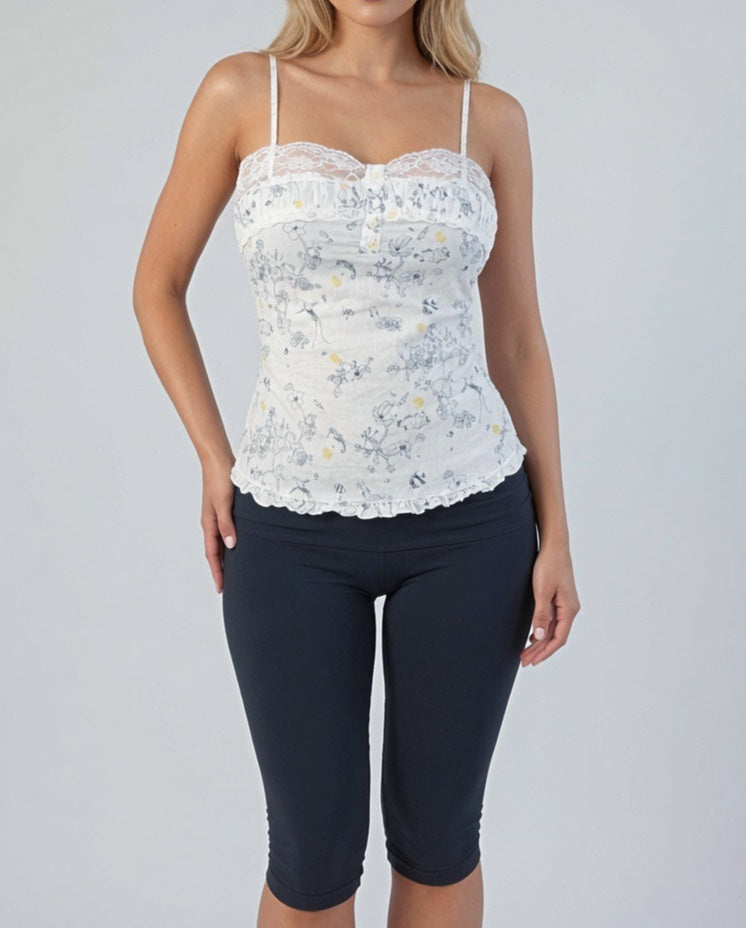 Vintage white cotton vest top