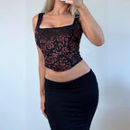 Black velvet corset top