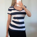 VINTAGE Tommy Hilfiger navy striped t shirt