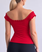 Vintage red blouse top