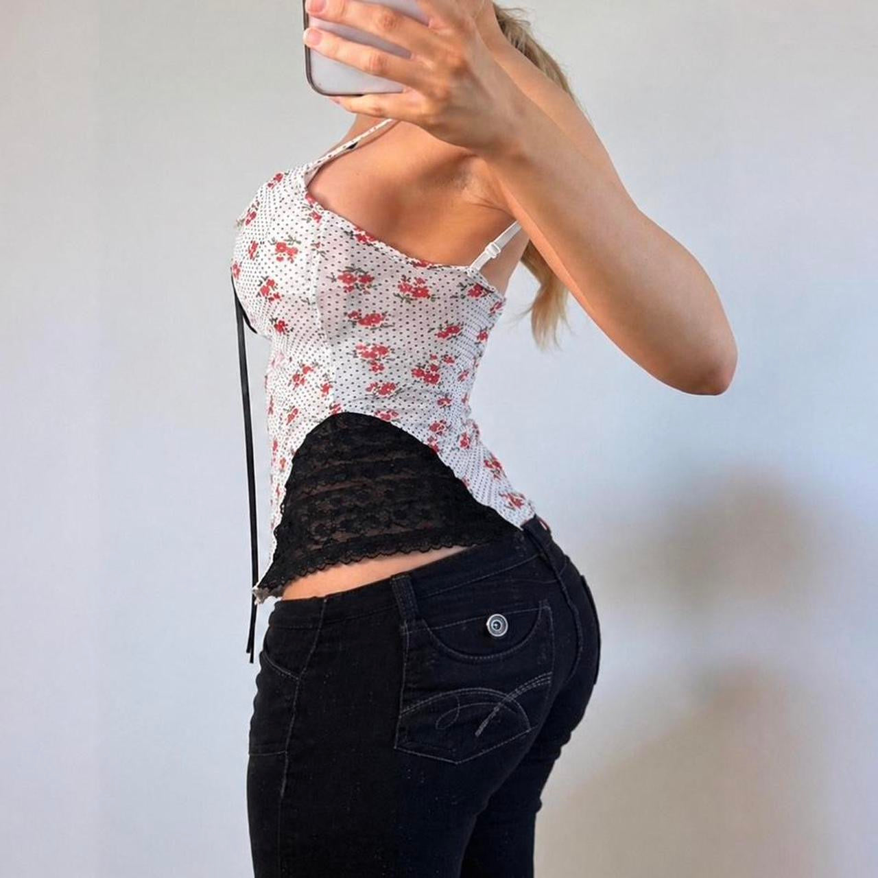 VINTAGE White floral corset top