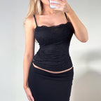 Morgan black lace cami