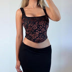Black velvet corset top