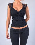 Vintage black lace blouse