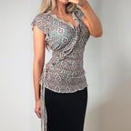 DKNY blue blouse top