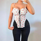 VINTAGE White floral corset top
