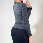 VINTAGE Dark grey floral long sleeve top
