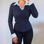 VINTAGE navy Blue knit jumper