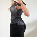 Grey tie top