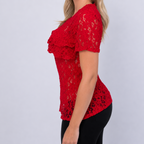 Vintage red button blouse top