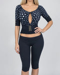 Vintage black polka dot blouse top